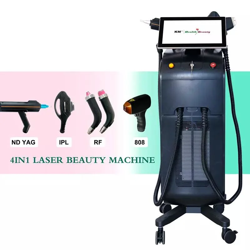 Professional 4 In1 Diode Laser RF Slimming IPL Permanent Laser IPL YAG ND Laser IPL Hair Removal Machine