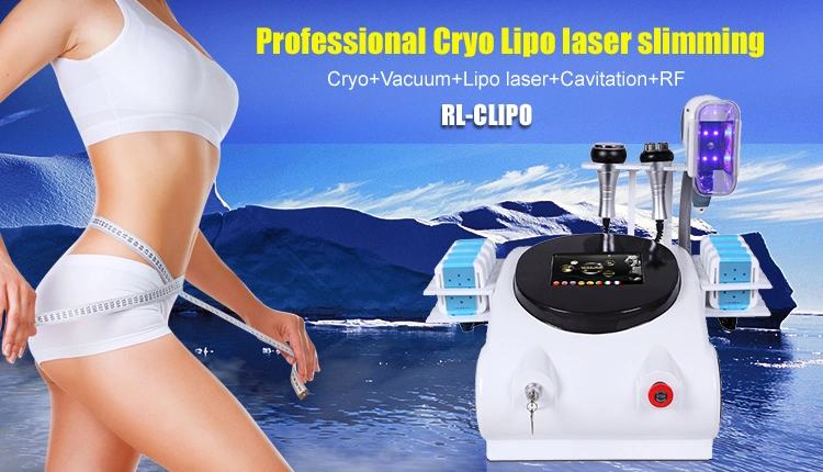 Portable Cryolipolysis Body Slimming Machine with Lipo Laser and RF & Cavitation Heads Freeze Fat